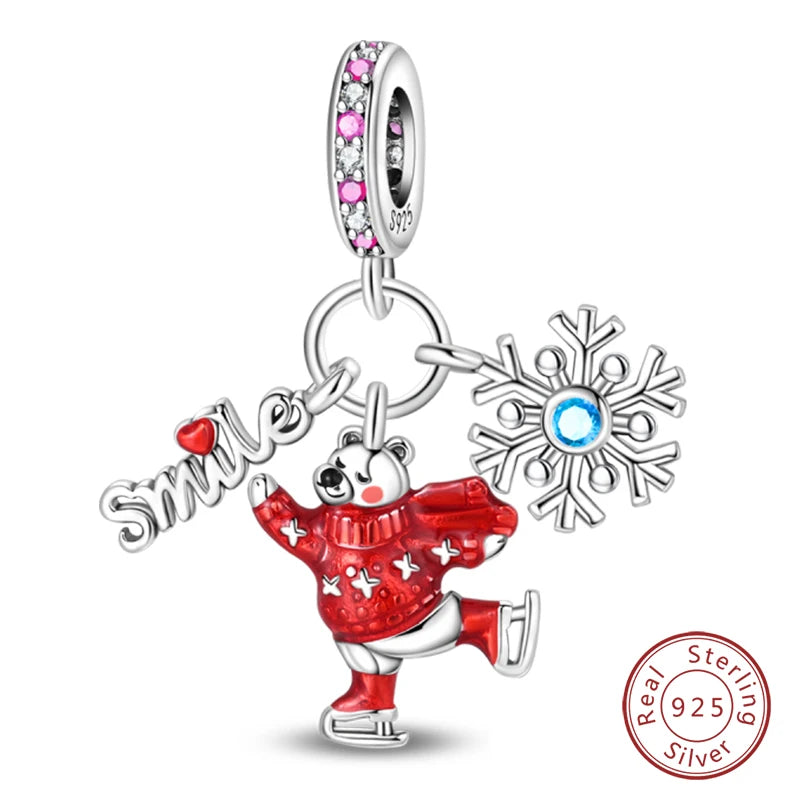 925 Sterling Silver Red Wine & Chili Charm Beads