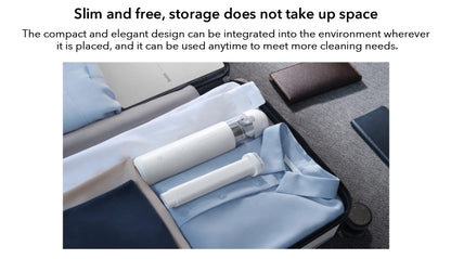 Xiaomi Mijia portable handheld vacuum cleaner with cyclone suction, compact design, and dust collector for home and car cleaning.