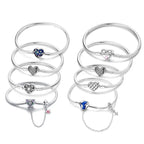 925 sterling silver heart zircon snake chain bracelet - view 1