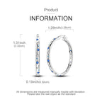 925 Sterling Silver Butterfly & Hoop Earrings — Coloured Zircon Accents