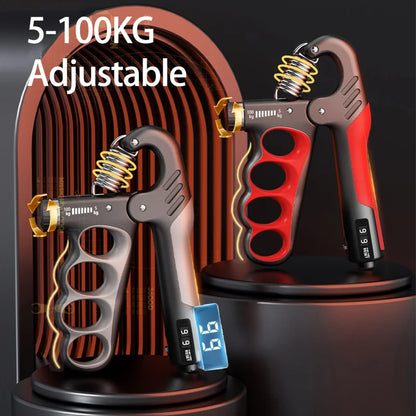 Prime Deal Zone adjustable grip strength hand exerciser with 5-150kg resistance for muscle recovery and hand fitness training.