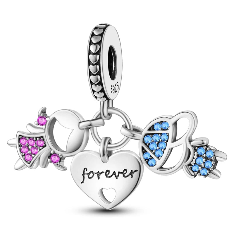 925 Sterling Silver Charm Beads — Hearts, Trees & Sweet Love Designs