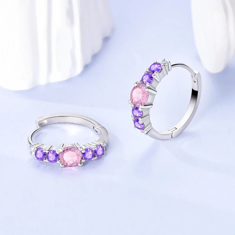 925 sterling silver zircon drop earrings, four-leaf clover and star - view 2