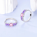 925 sterling silver zircon drop earrings, four-leaf clover and star - view 2