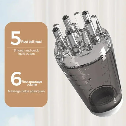 Prime Deal Zone scalp applicator hair regrowth and styling guide comb with hexagon head, oil roller ball, and massage features.