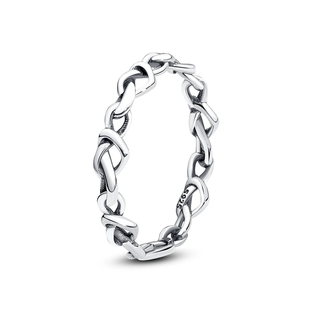 925 Sterling Silver Crown Heart Ring with Zircon