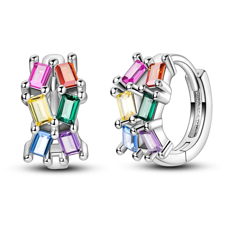 925 Sterling Silver Zircon Drop Earrings — Four-Leaf Clover & Star Designs