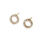 gold-tone round stud earrings, simple and elegant - view 4