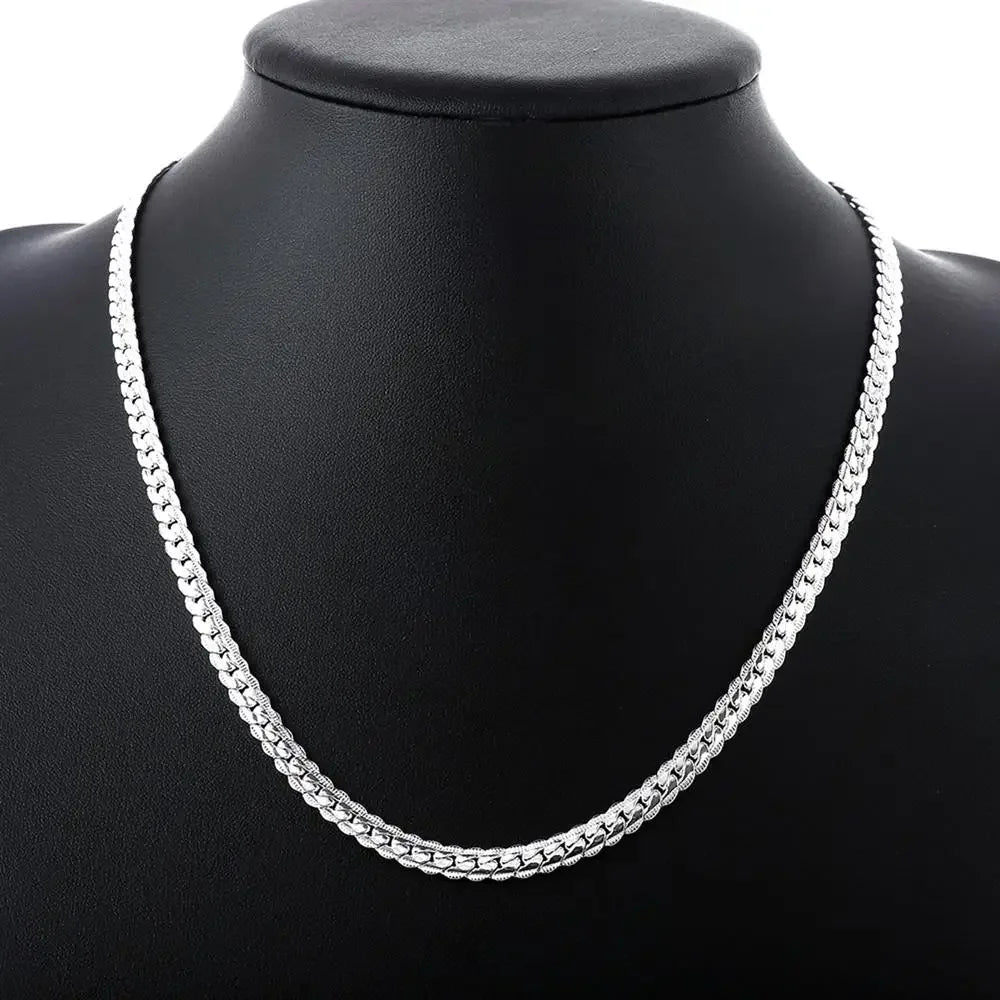 stainless steel 6mm chain necklace, unisex - view 7