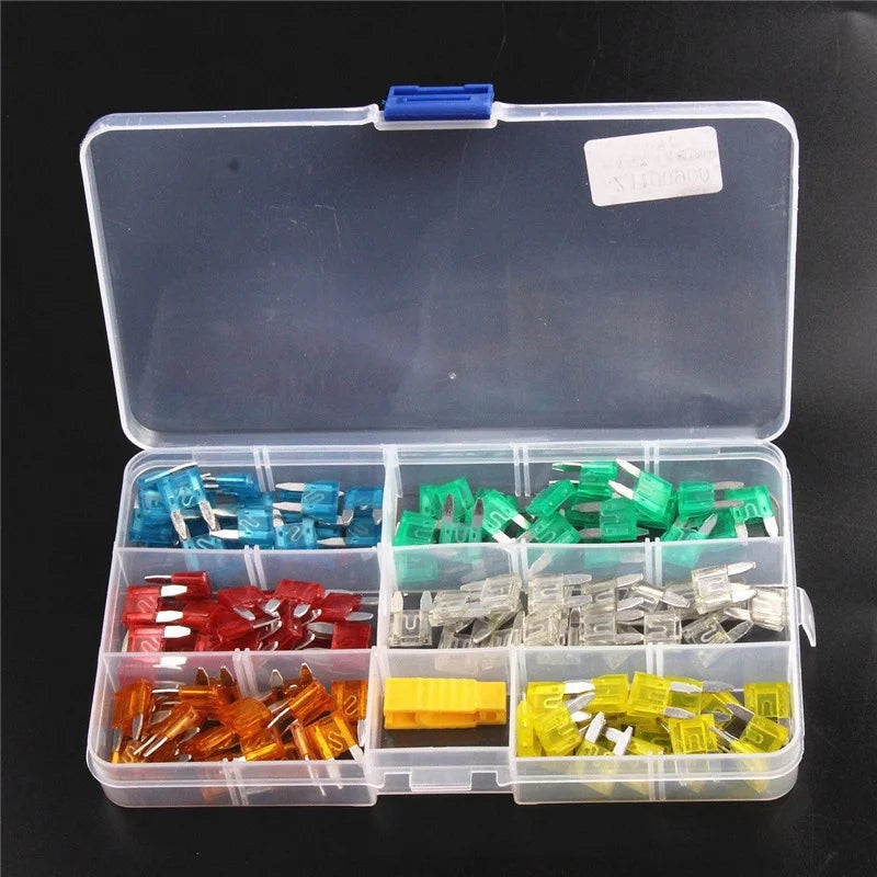 Prime Deal Zone fuse box with 60 and 120pcs, featuring different fuse specifications, shown in a packaging image.