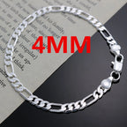 Silver 4mm chain necklace close-up detail