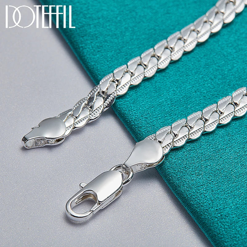 925 sterling silver flat chain bracelet, lobster clasp - view 5