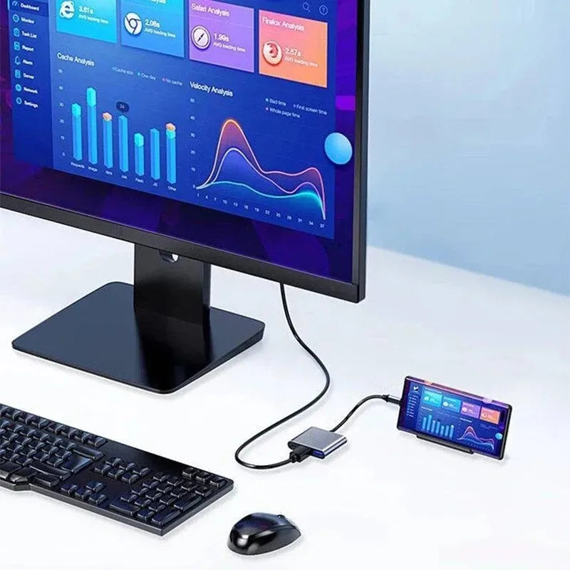 Prime Deal Zone USB C HUB 3-in-1 Type C to HDMI docking station with 4K HDMI, PD fast charge, for MacBook, phone, and computer