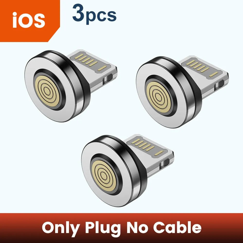 Toocki 540 Rotate Magnetic USB Type C cable for iPhone, Xiaomi, and Micro USB devices, featuring magnet charging and data transfer.
