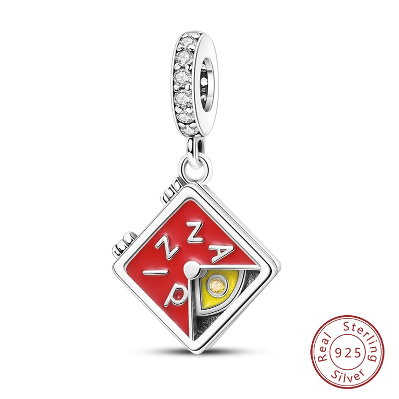 925 Sterling Silver Red Wine & Chili Charm Beads