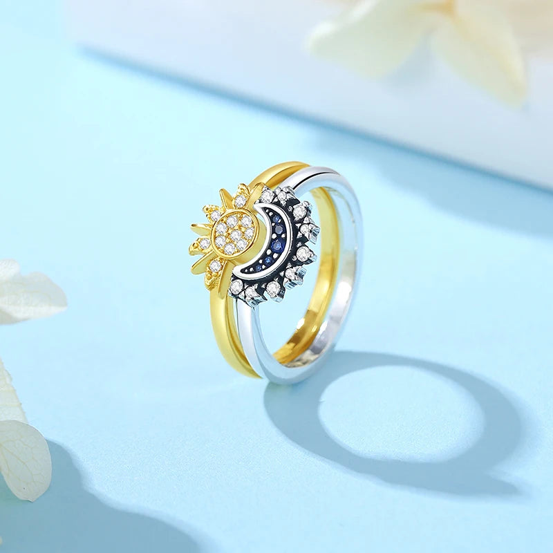 925 Sterling Silver Crown Heart Ring with Zircon