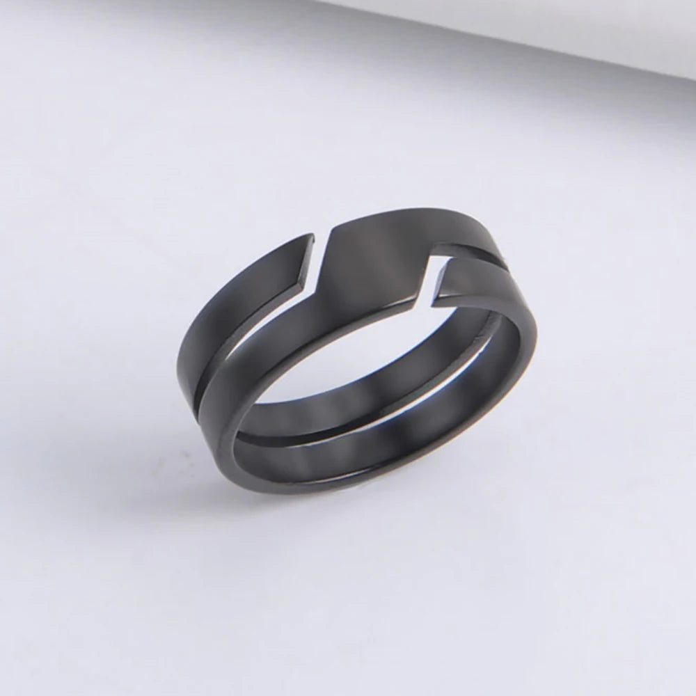 stainless steel minimalist band ring - view 1