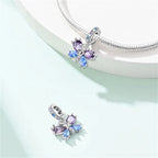 925 Silver-Plated Butterfly Charm Beads, Multicolour