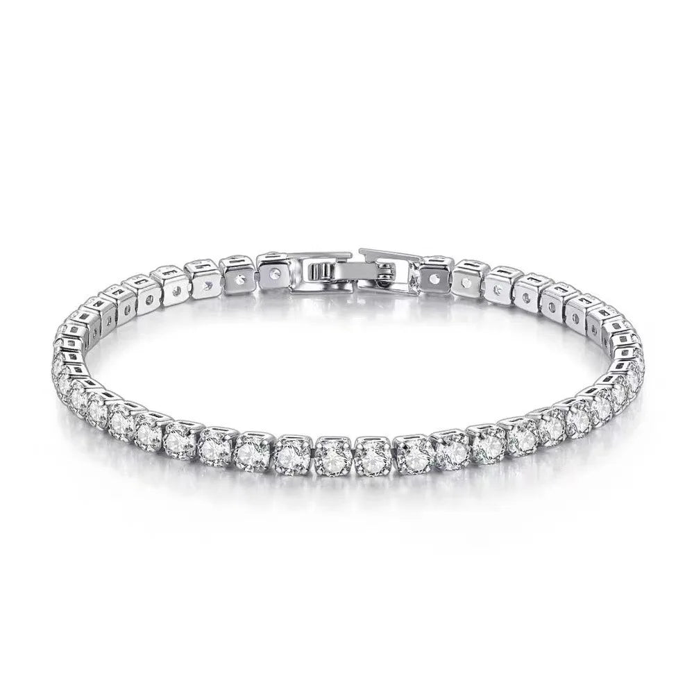 925 sterling silver tennis bracelet, CZ links - view 10