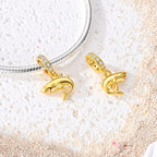 925 sterling silver gold-tone charm beads, crosses and bows - view 20