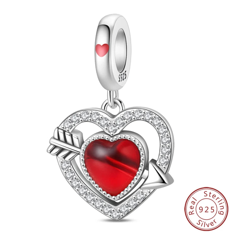 925 Sterling Silver Red Wine & Chili Charm Beads