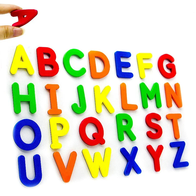 Prime Deal Zone ABC magnetic letter stickers for refrigerators, educational kids' toys, perfect for learning and Christmas gifts.