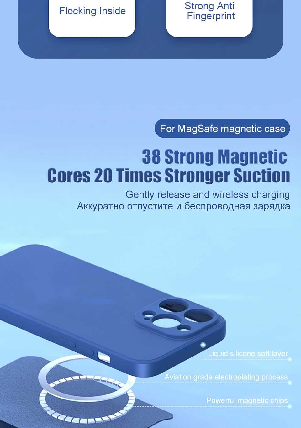 Liquid silicone MagSafe magnetic case for iPhone 12 to 15, wireless charging compatible, in black with precise cutouts.