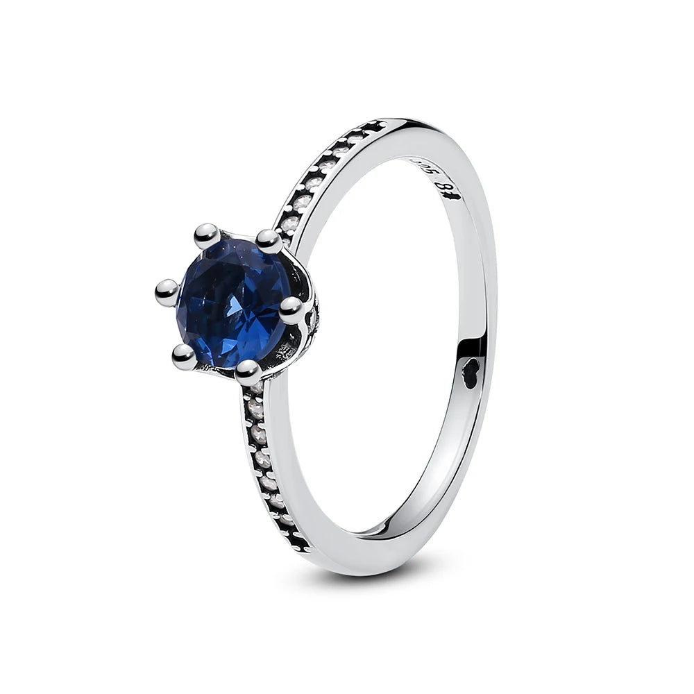 925 Sterling Silver Crown Heart Ring with Zircon
