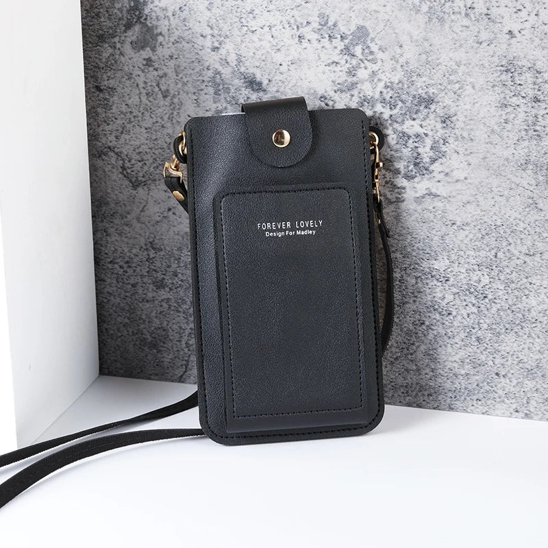 Prime Deal Zone 2024 women's solid color shoulder bag with mobile phone pocket and card wallet, simple and stylish accessory.