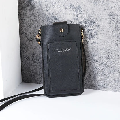 Prime Deal Zone 2024 women's solid color shoulder bag with mobile phone pocket and card wallet, simple and stylish accessory.