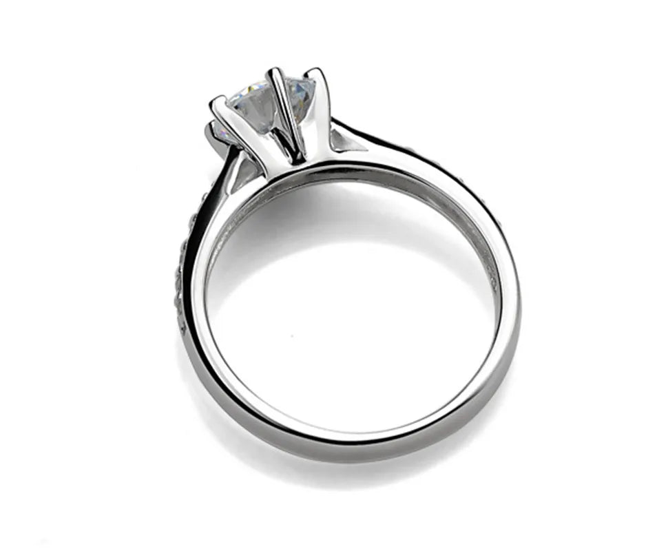925 Sterling Silver Six-Claw Ring with Tourmaline