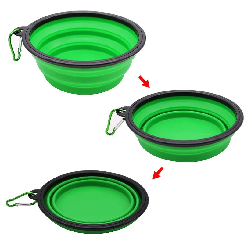 Portable TPR pet food and water bowl by Prime Deal Zone, collapsible silicone design for cats and dogs during outdoor travel