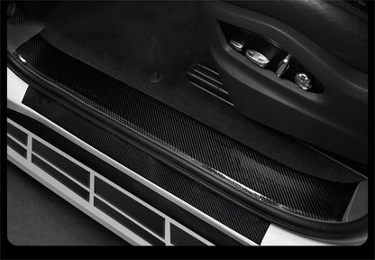 Black 3D carbon fiber car door sill and side mirror protector strip by Prime Deal Zone, waterproof and anti-scratch tape for auto protection.