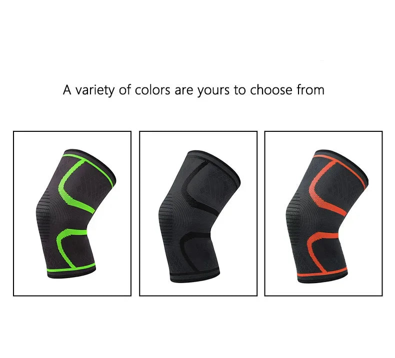 Prime Deal Zone elastic breathable compression knee support sleeve for basketball, running, and cycling, shown on a model's knee.