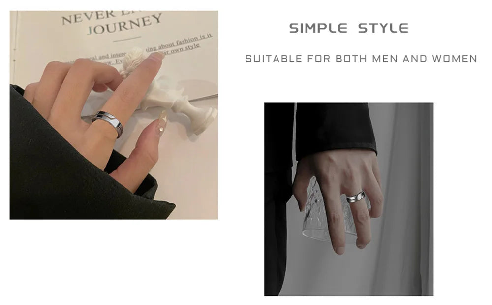 stainless steel minimalist band ring - view 5