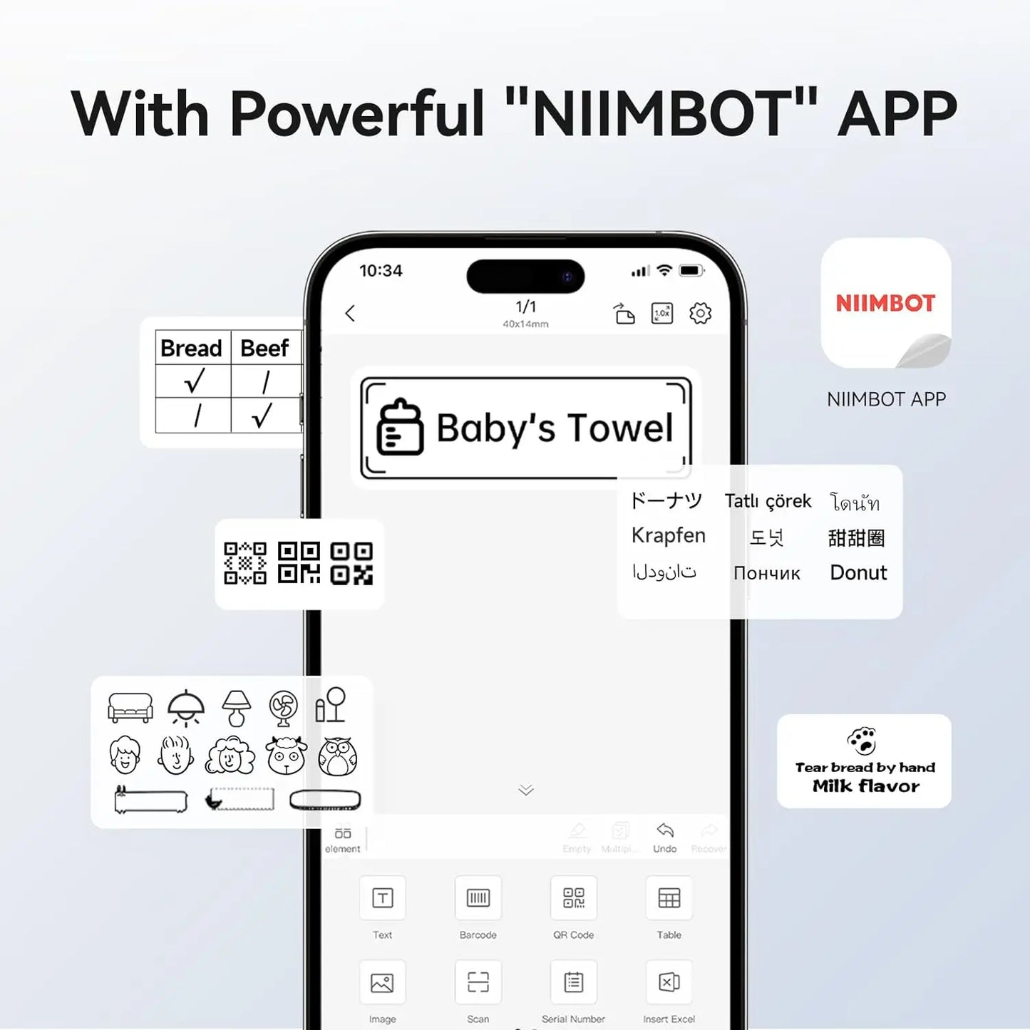 NIIMBOT B1 Mini Bluetooth Label Maker | Portable Thermal Printer for Round, UV & Custom Sticker Labels