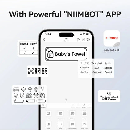 NIIMBOT B1 Mini Bluetooth Label Maker | Portable Thermal Printer for Round, UV & Custom Sticker Labels