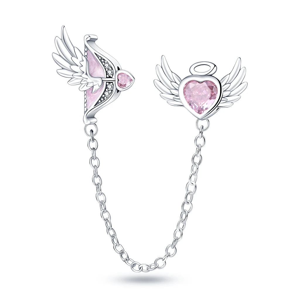 S925 silver-plated star and moon safety chain charm - view 8