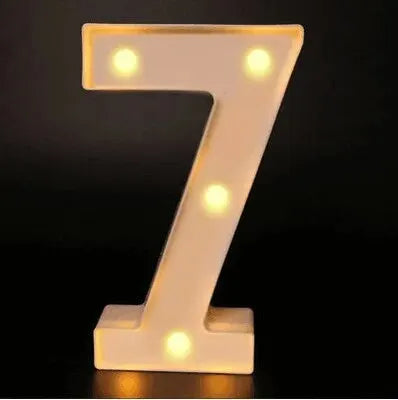 Prime Deal Zone luminous alphabet LED night light with number and letter design for home, wedding, birthday, and Christmas party decor.