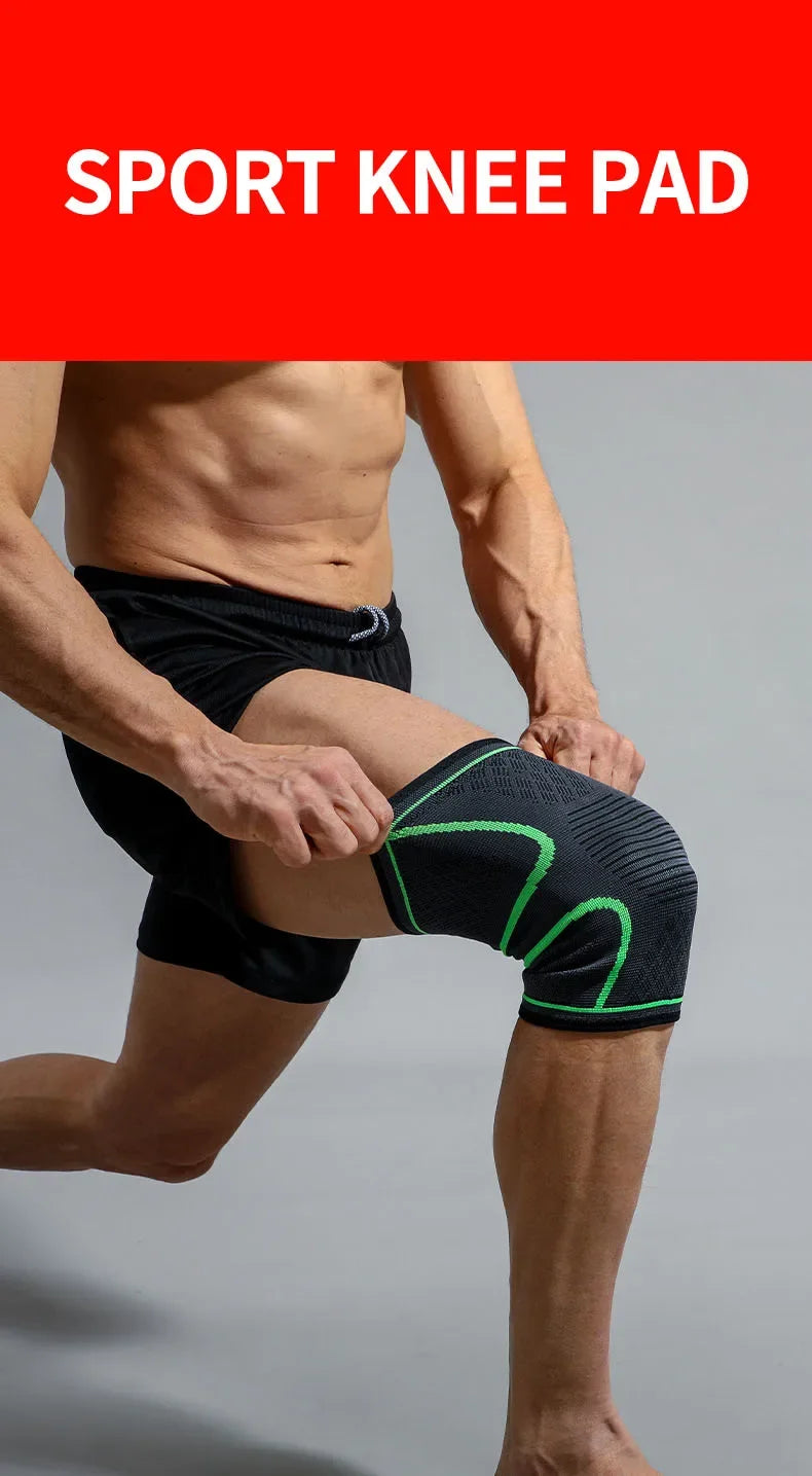 Prime Deal Zone breathable elastic compression knee support sleeve for basketball, running, and cycling, shown on a model's knee.