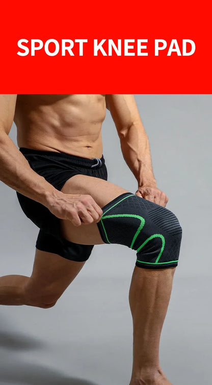 Prime Deal Zone breathable elastic compression knee support sleeve for basketball, running, and cycling, shown on a model's knee.