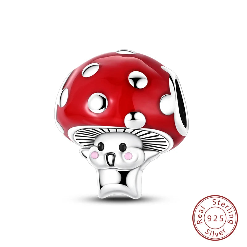 925 Sterling Silver Red Wine & Chili Charm Beads