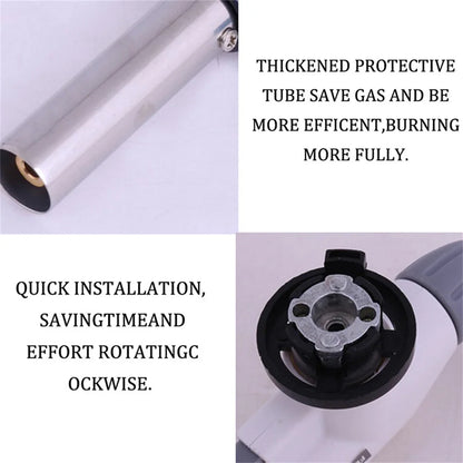 Prime Deal Zone torch welding gas burner with auto-ignition, butane flame gun for BBQ, camping, and cooking applications.