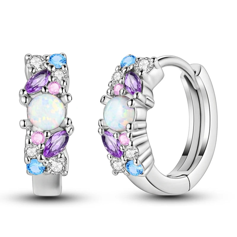 925 Sterling Silver Zircon Drop Earrings — Four-Leaf Clover & Star Designs