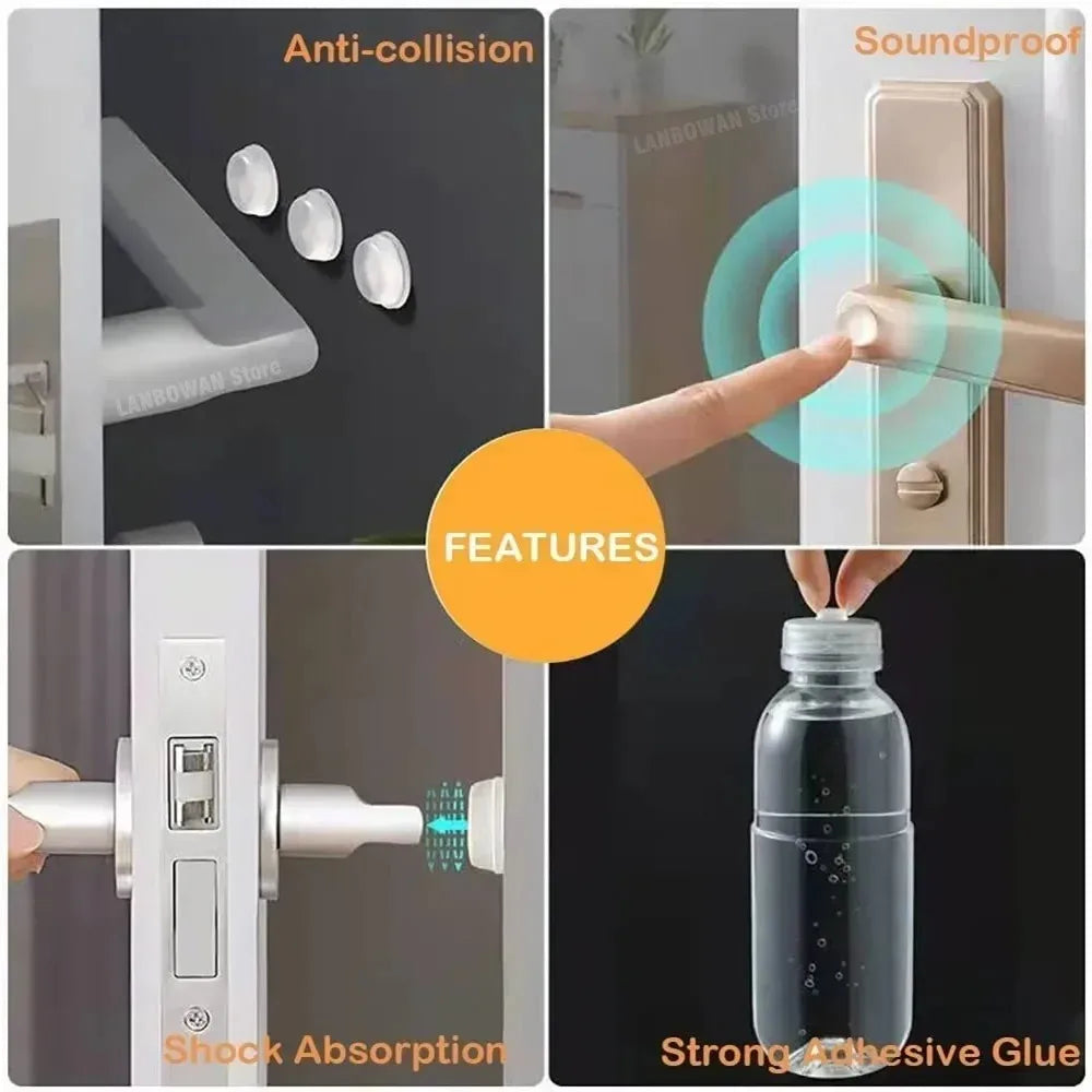 Set of 100 Prime Deal Zone self-adhesive rubber door stoppers and furniture bumper pads, 6x2mm silicone protective cushions.