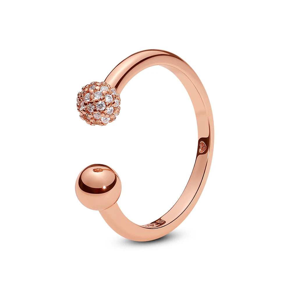 925 Sterling Silver Crown Heart Ring with Zircon
