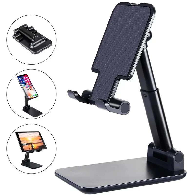 Adjustable Prime Deal Zone desk phone and tablet holder for iPhone, iPad, Xiaomi, featuring a universal stand for smartphones and tablets.