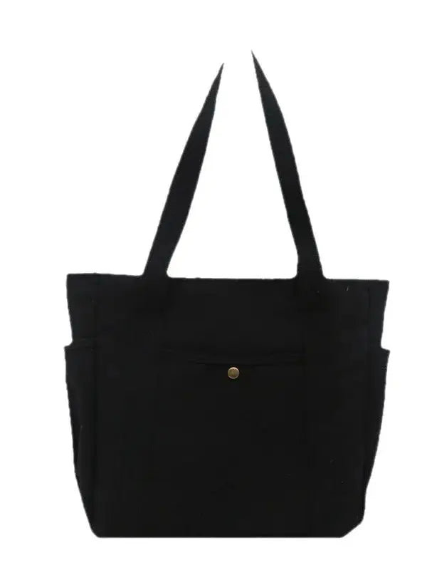 Prime Deal Zone HOMEFISH large-capacity canvas shoulder bag, versatile cloth bag for students' class and daily use, shown in the image.