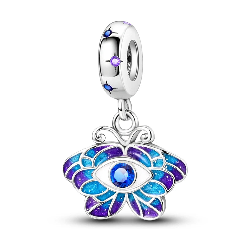 925 sterling silver charm beads, butterflies dragonflies and feathers - view 12