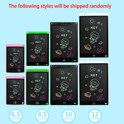 Multi-size LCD writing tablet for kids by Prime Deal Zone, featuring a colorful drawing surface, lock and erase functions.